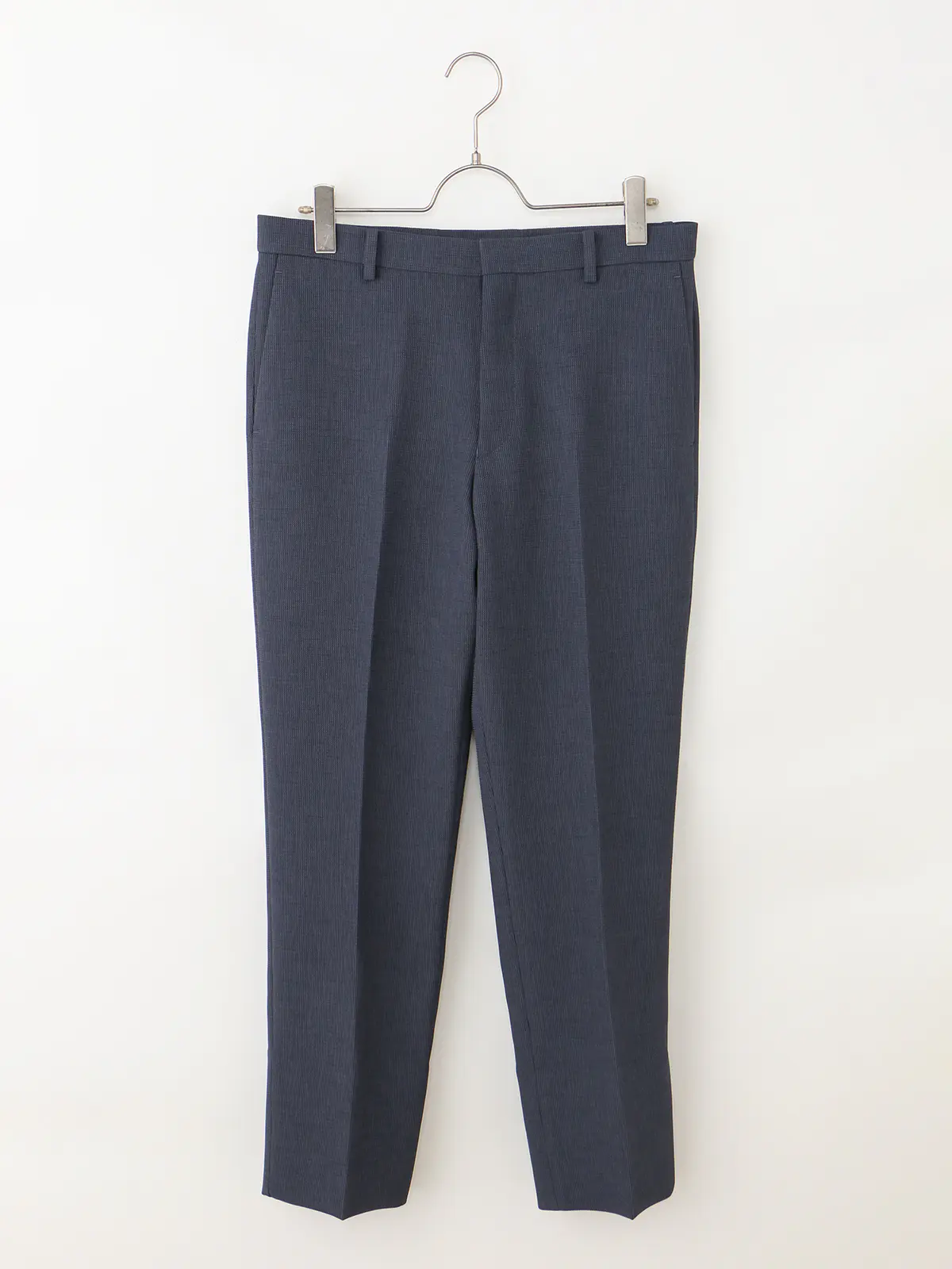 最高パンツ/テーパードパンツ/ウォッシャブル/ストレッチ/ポリエステルワッフル/RS07/裾上げ済み ブルー SS