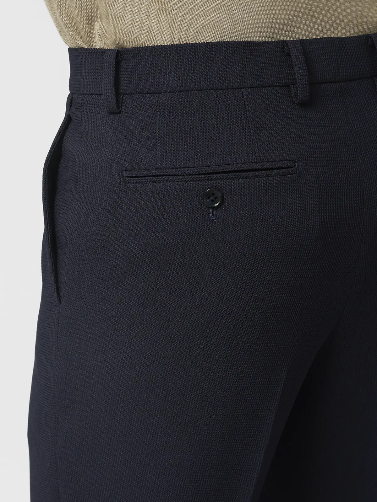 最高パンツ/テーパードパンツ/ウォッシャブル/ストレッチ/ポリエステルワッフル/RS07/裾上げ済み ネイビー SS