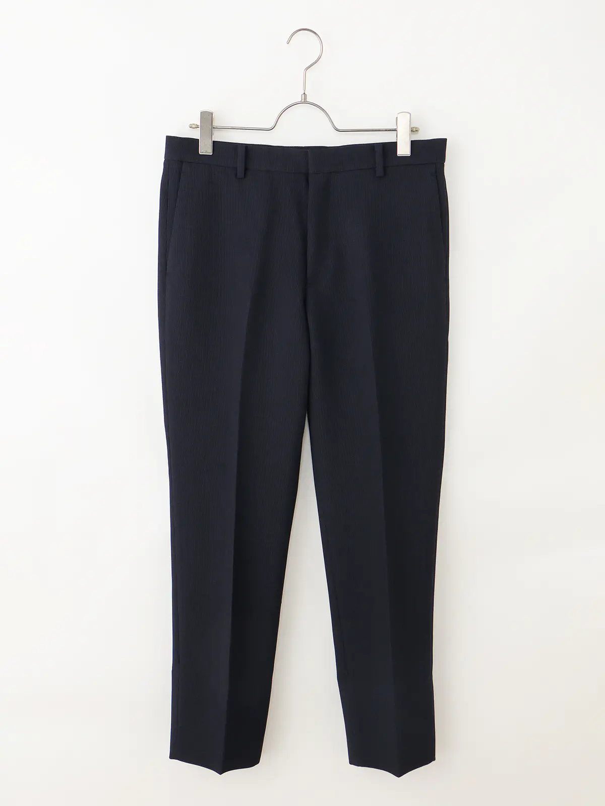 最高パンツ/テーパードパンツ/ウォッシャブル/ストレッチ/ポリエステルワッフル/RS07/裾上げ済み ネイビー SS