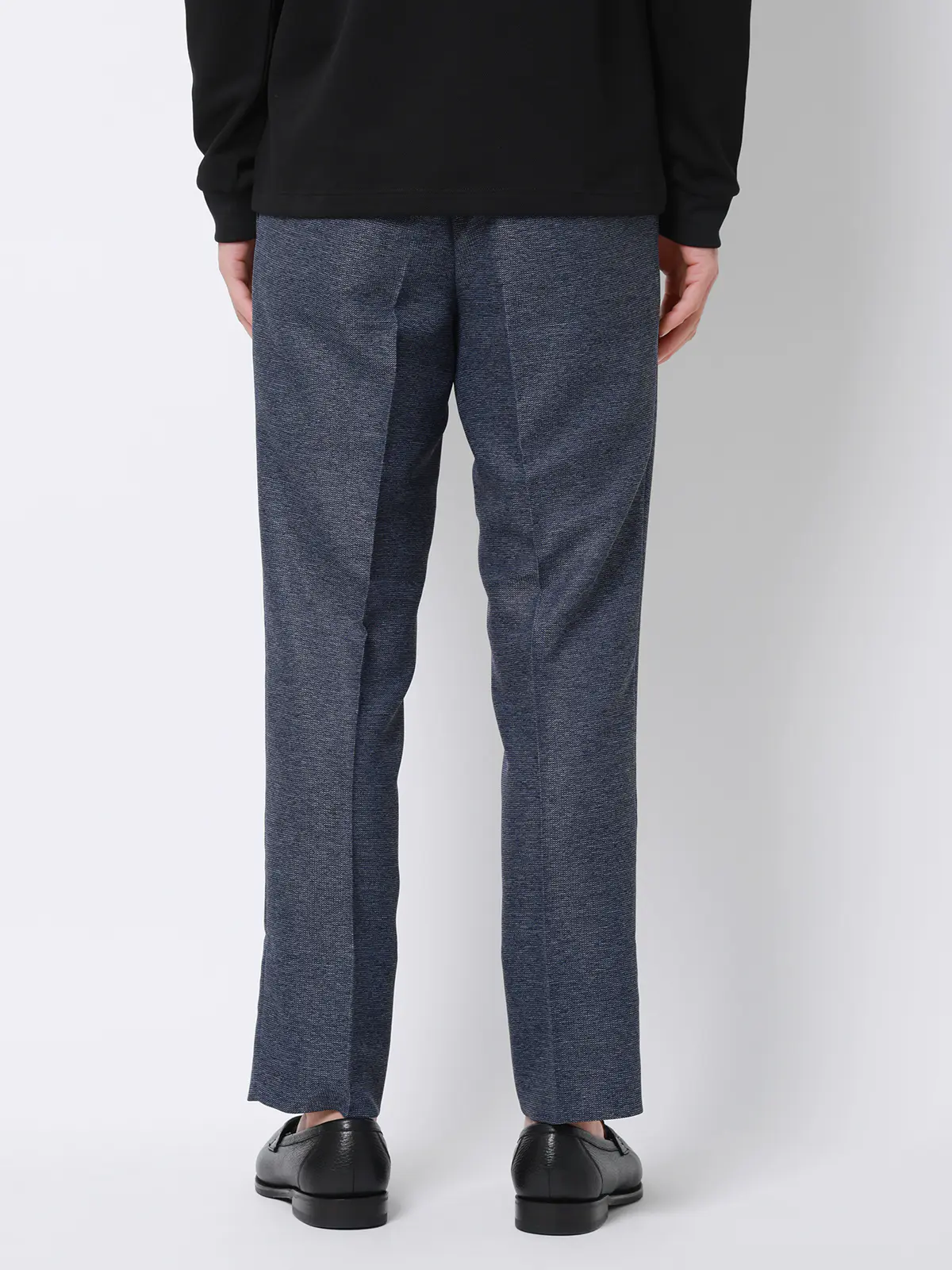 涼しい最高パンツ/テーパードパンツ/ウォッシャブル/からみ織り/織柄/RS07/裾上げ済み ブルー SS