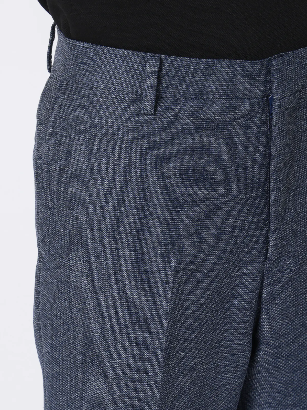 涼しい最高パンツ/テーパードパンツ/ウォッシャブル/からみ織り/織柄/RS07/裾上げ済み ブルー SS