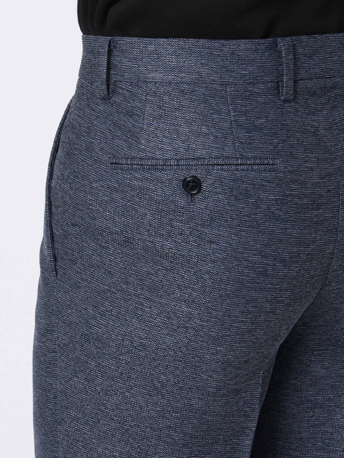 涼しい最高パンツ/テーパードパンツ/ウォッシャブル/からみ織り/織柄/RS07/裾上げ済み ブルー SS