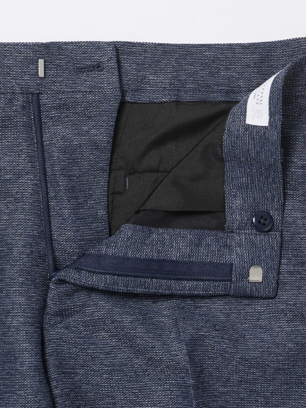 涼しい最高パンツ/テーパードパンツ/ウォッシャブル/からみ織り/織柄/RS07/裾上げ済み ブルー SS