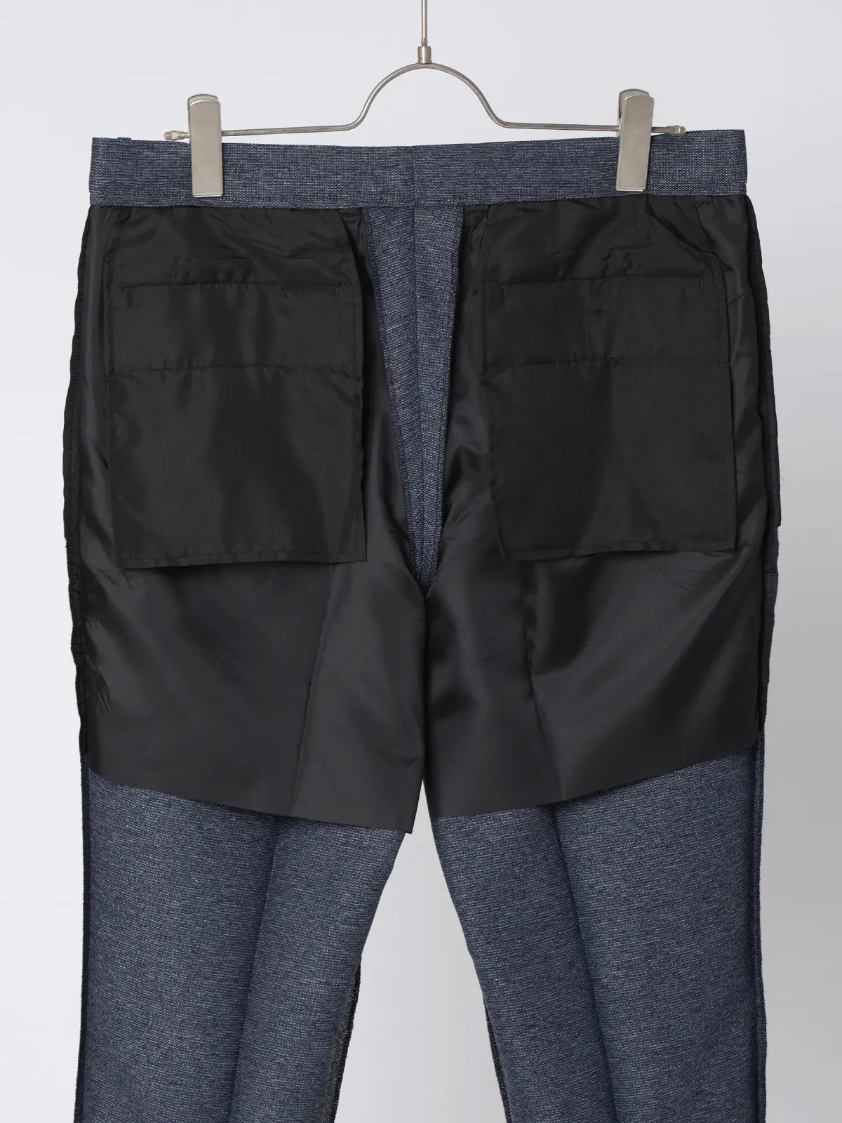 涼しい最高パンツ/テーパードパンツ/ウォッシャブル/からみ織り/織柄/RS07/裾上げ済み ブルー SS