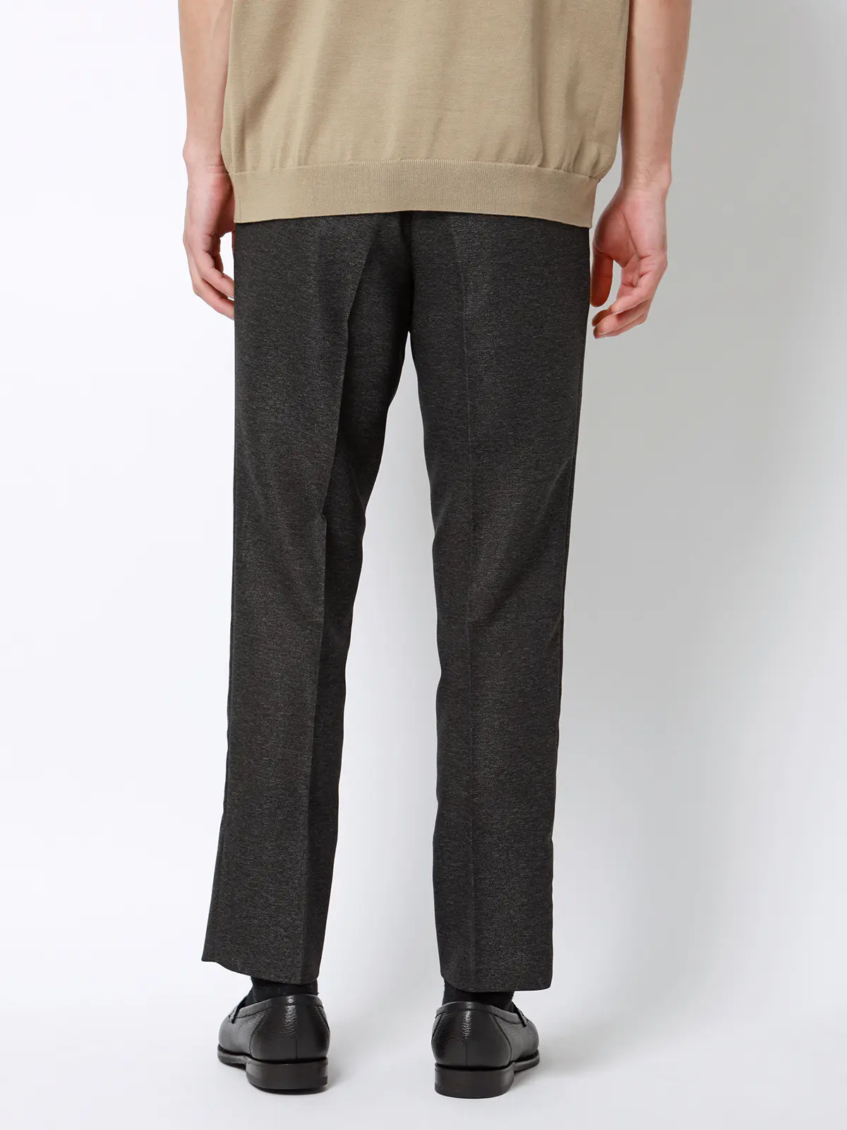 涼しい最高パンツ／テーパードパンツ／ウォッシャブル／からみ織り／織柄／RS07／裾上げ済み グレー SS