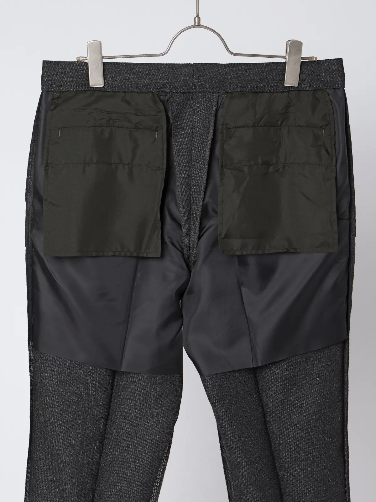 涼しい最高パンツ／テーパードパンツ／ウォッシャブル／からみ織り／織柄／RS07／裾上げ済み グレー SS