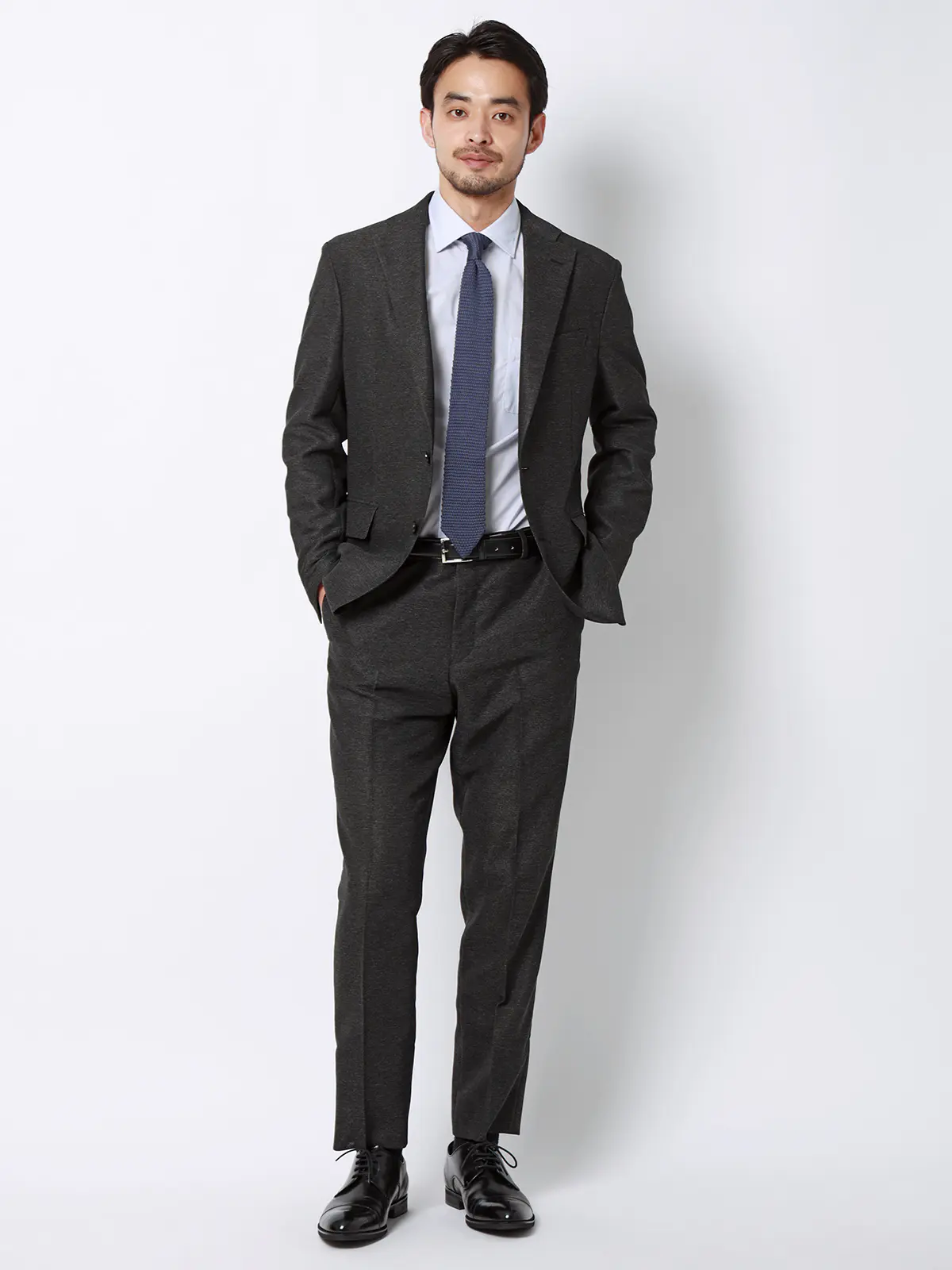 涼しい最高パンツ／テーパードパンツ／ウォッシャブル／からみ織り／織柄／RS07／裾上げ済み グレー SS