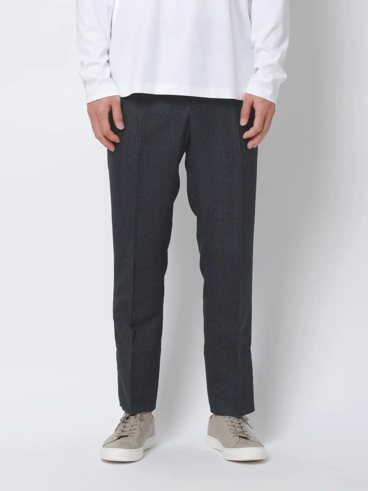 涼しい最高パンツ／テーパードパンツ／ウォッシャブル／からみ織り／RS07／裾上げ済み ネイビー SS