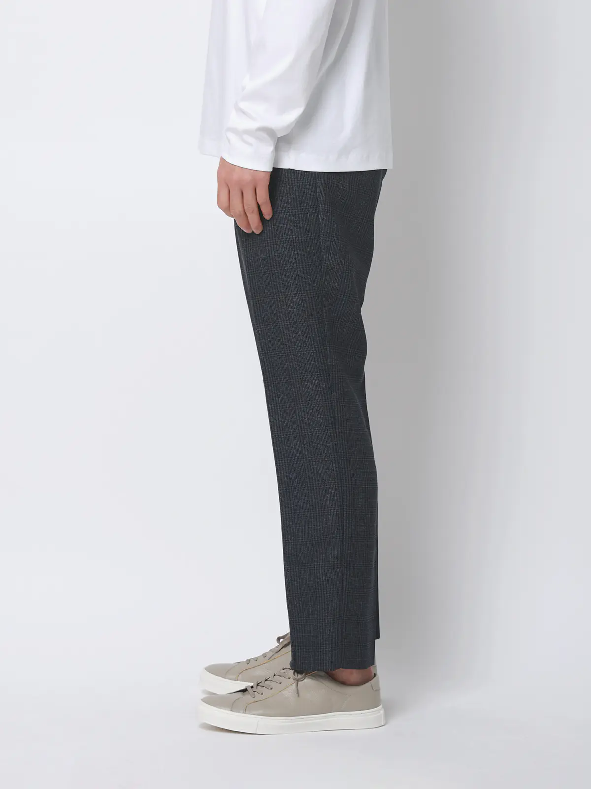 涼しい最高パンツ／テーパードパンツ／ウォッシャブル／からみ織り／RS07／裾上げ済み ネイビー SS