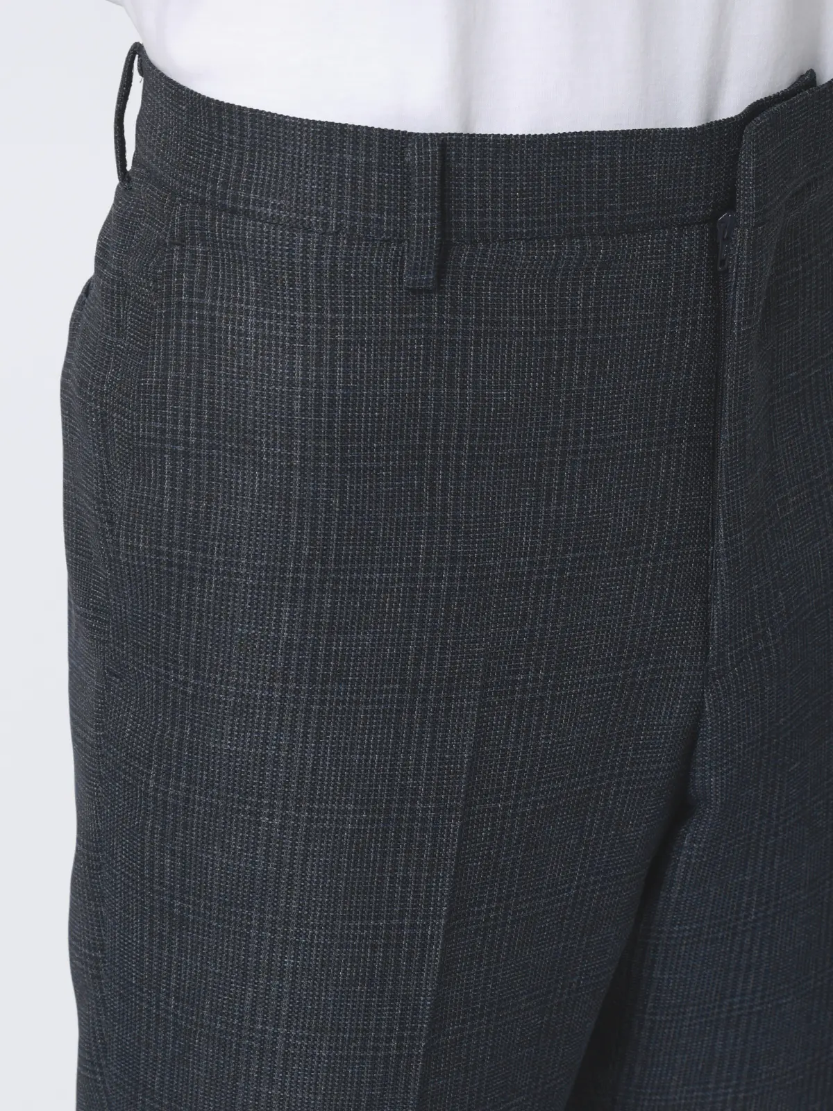 涼しい最高パンツ／テーパードパンツ／ウォッシャブル／からみ織り／RS07／裾上げ済み ネイビー SS