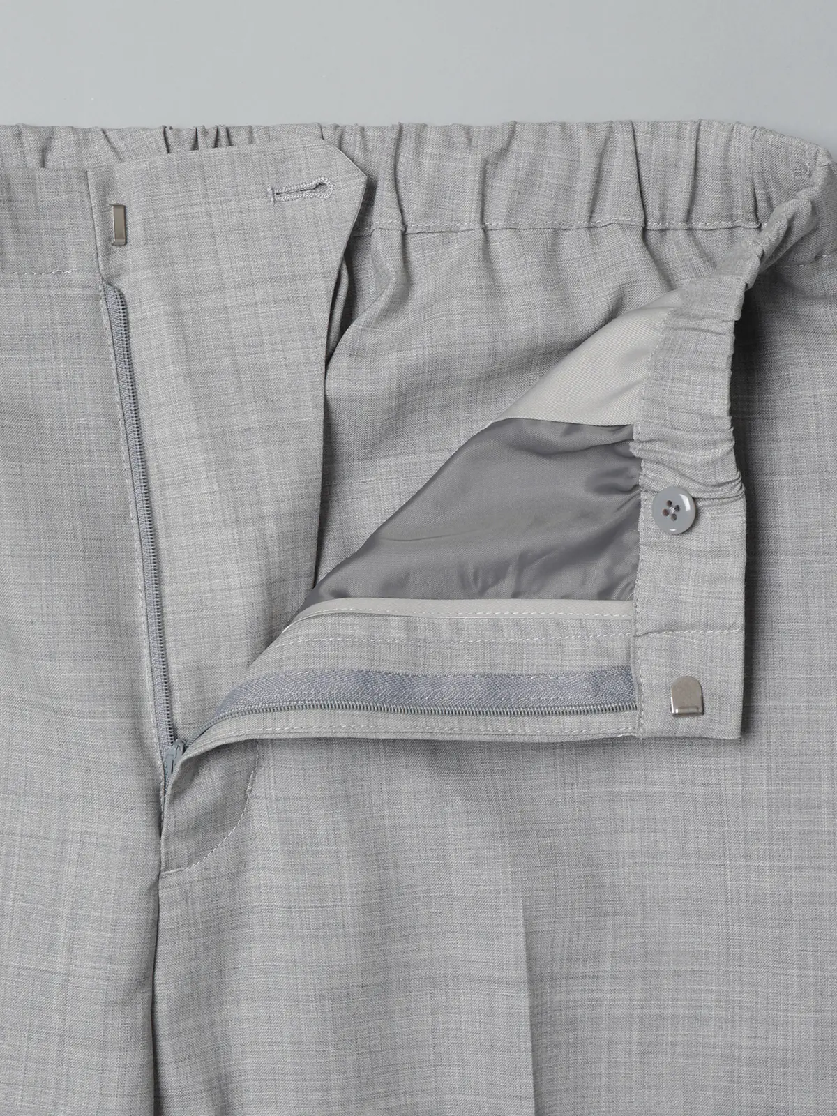 GOOVI／イージーパンツ／SUPER100’sウールトロピカル／無地 ライトグレー 1