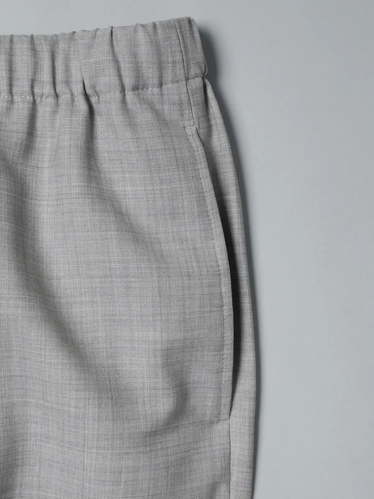 GOOVI／イージーパンツ／SUPER100’sウールトロピカル／無地 ライトグレー 1