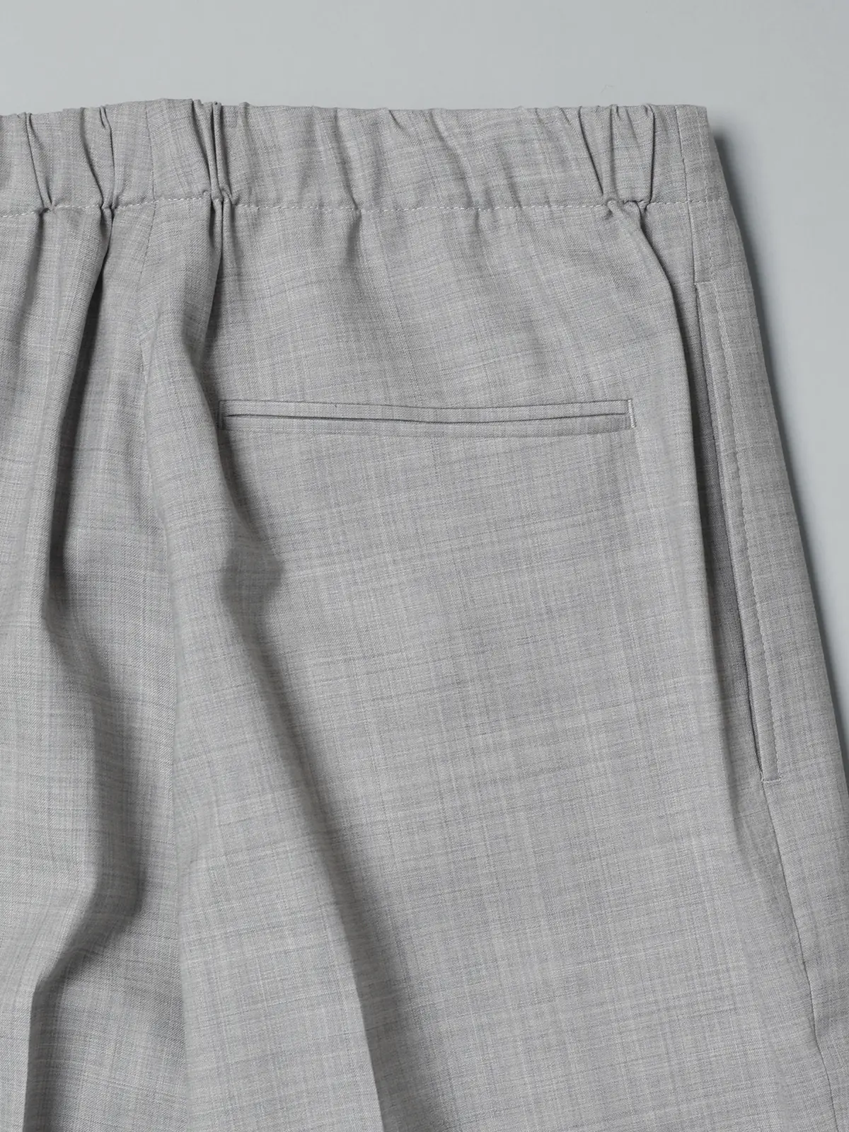 GOOVI／イージーパンツ／SUPER100’sウールトロピカル／無地 ライトグレー 1