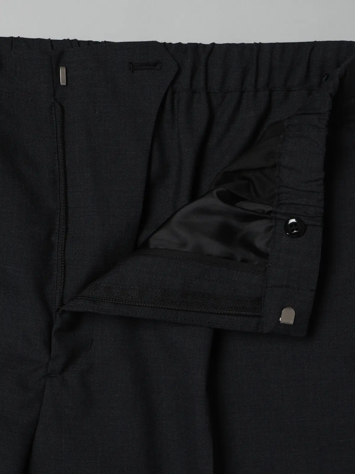 GOOVI／イージーパンツ／SUPER100’sウールトロピカル／無地 チャコール 1