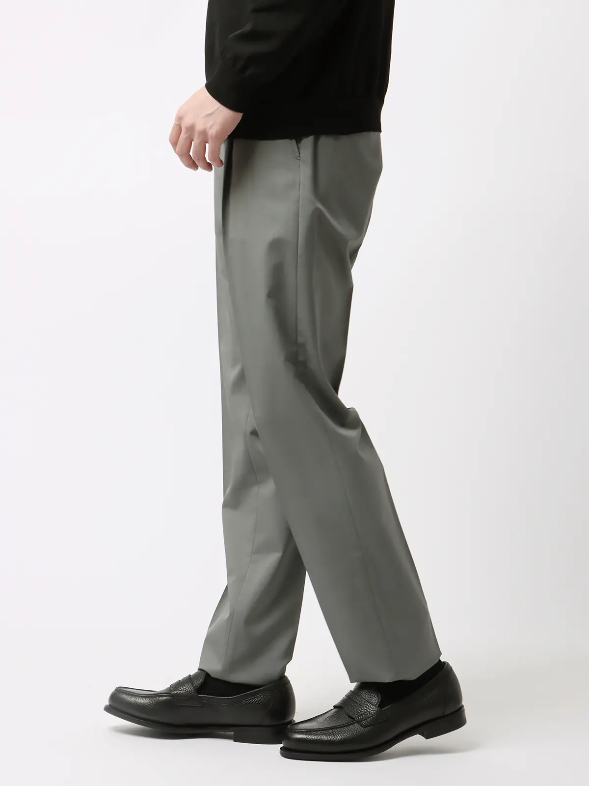 タックイージーパンツ／CANONICO／OFFLIMITS／ストレッチ／無地 グレー LL