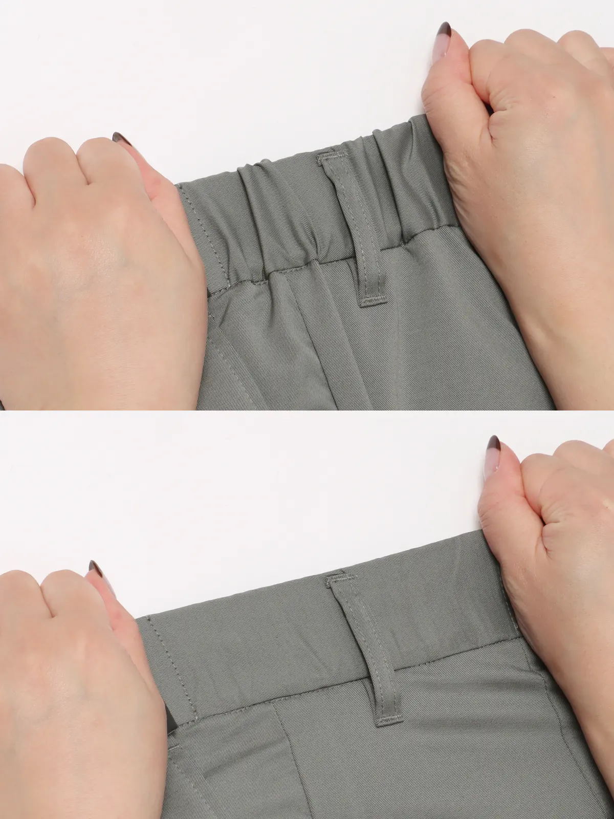 タックイージーパンツ／CANONICO／OFFLIMITS／ストレッチ／無地 グレー S