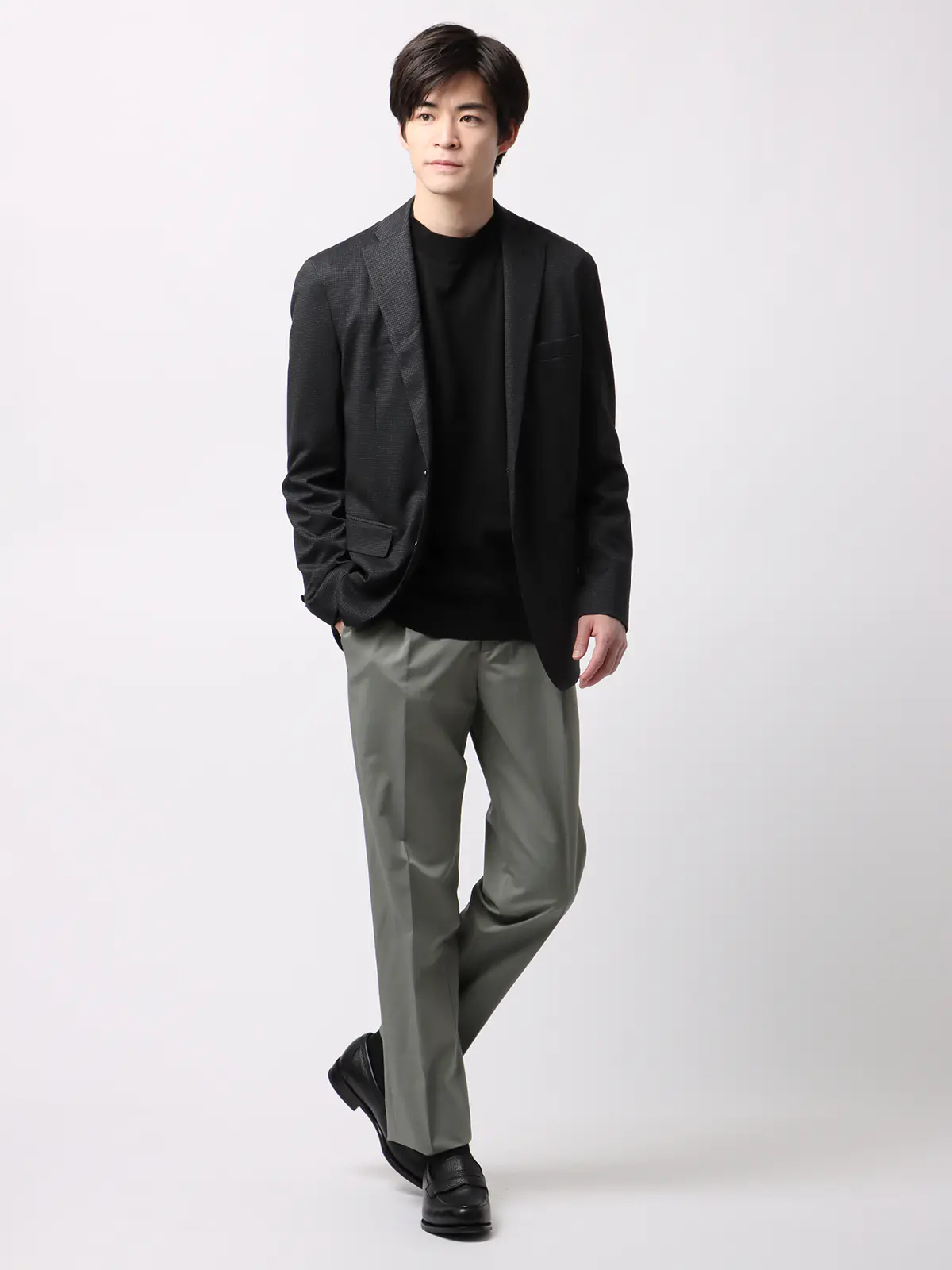 タックイージーパンツ／CANONICO／OFFLIMITS／ストレッチ／無地 グレー S