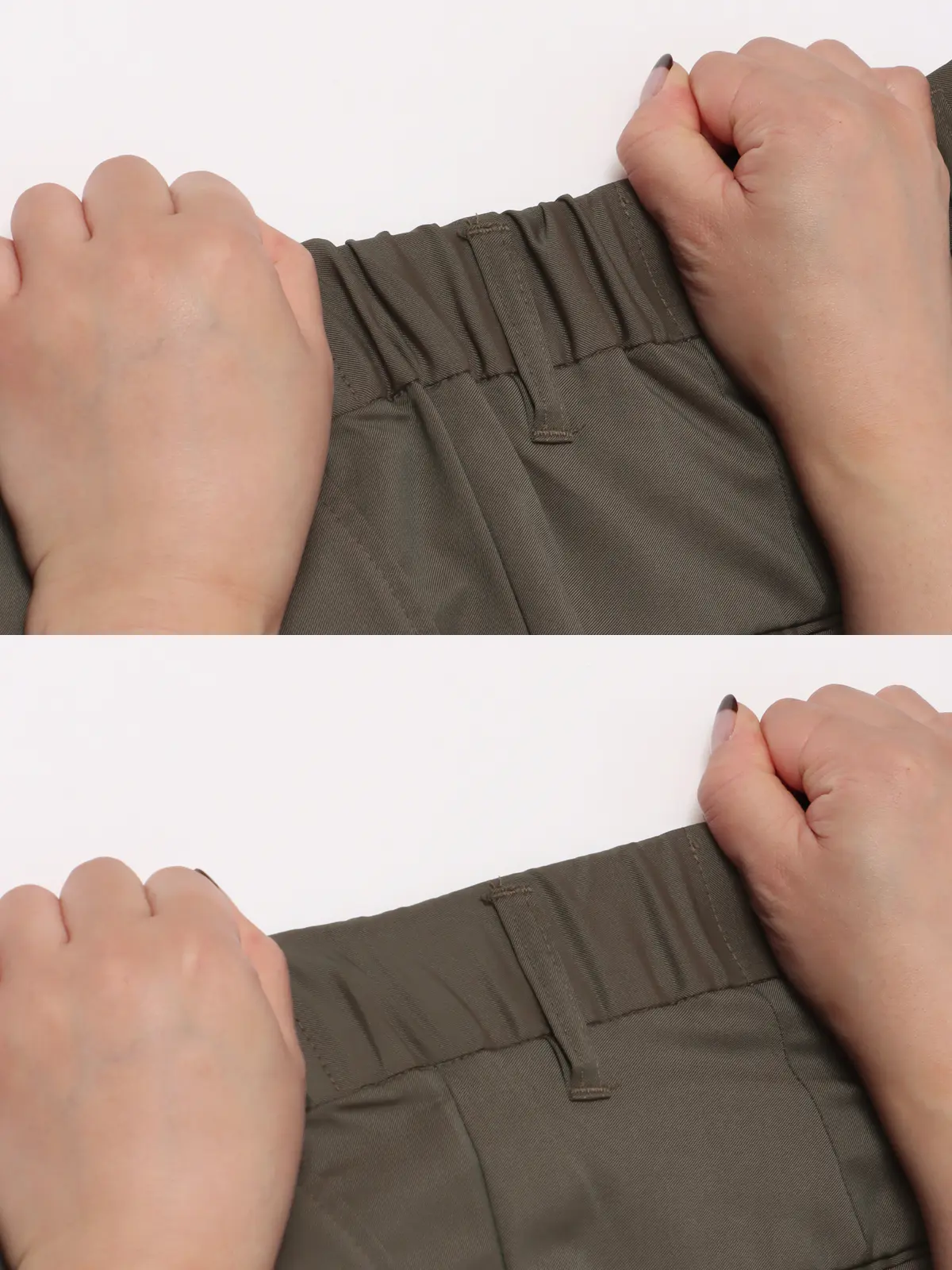 タックイージーパンツ/CANONICO/OFFLIMITS/ストレッチ/無地 カーキ S