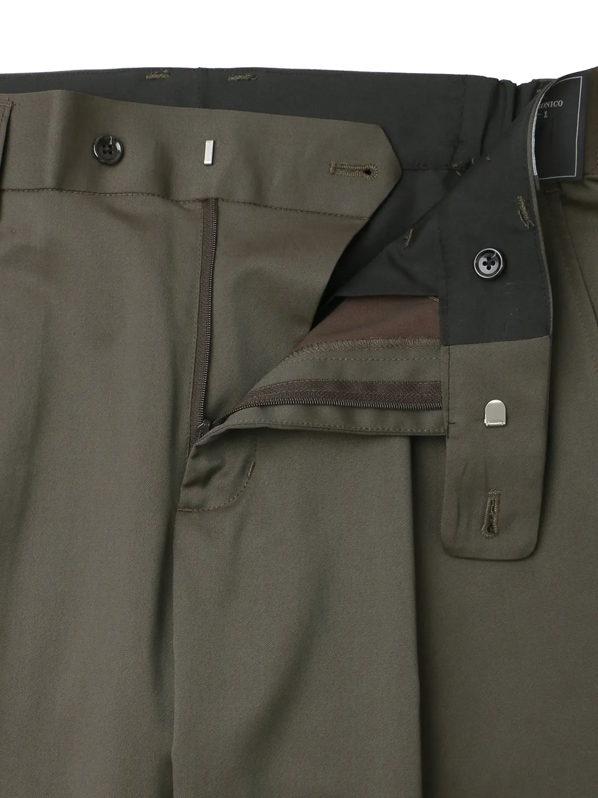 タックイージーパンツ/CANONICO/OFFLIMITS/ストレッチ/無地 カーキ S