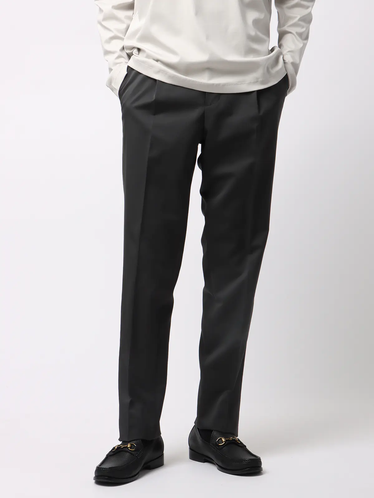 タックイージーパンツ／CANONICO／OFFLIMITS／ストレッチ／無地 ブラック S