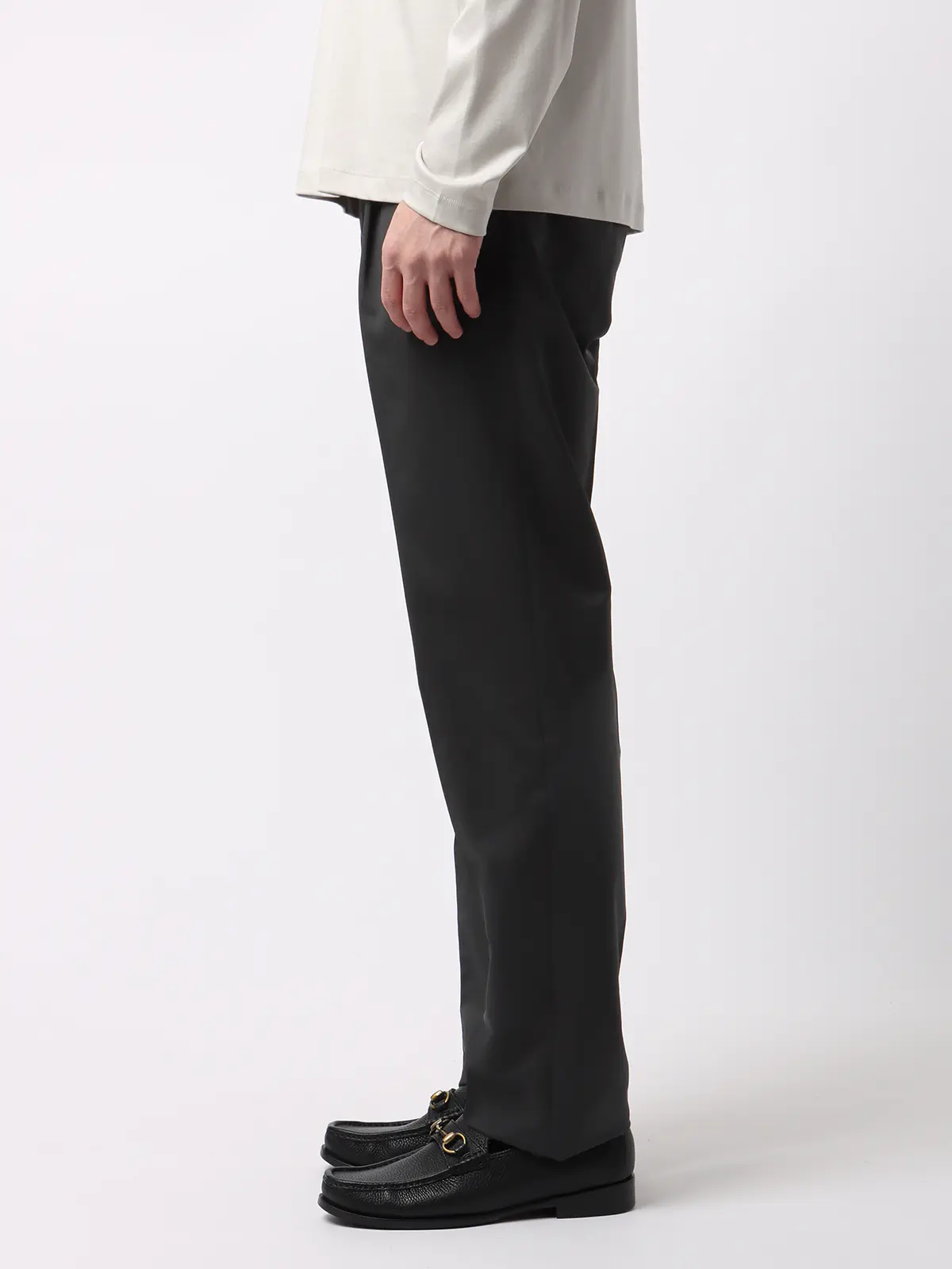 タックイージーパンツ／CANONICO／OFFLIMITS／ストレッチ／無地 ブラック S