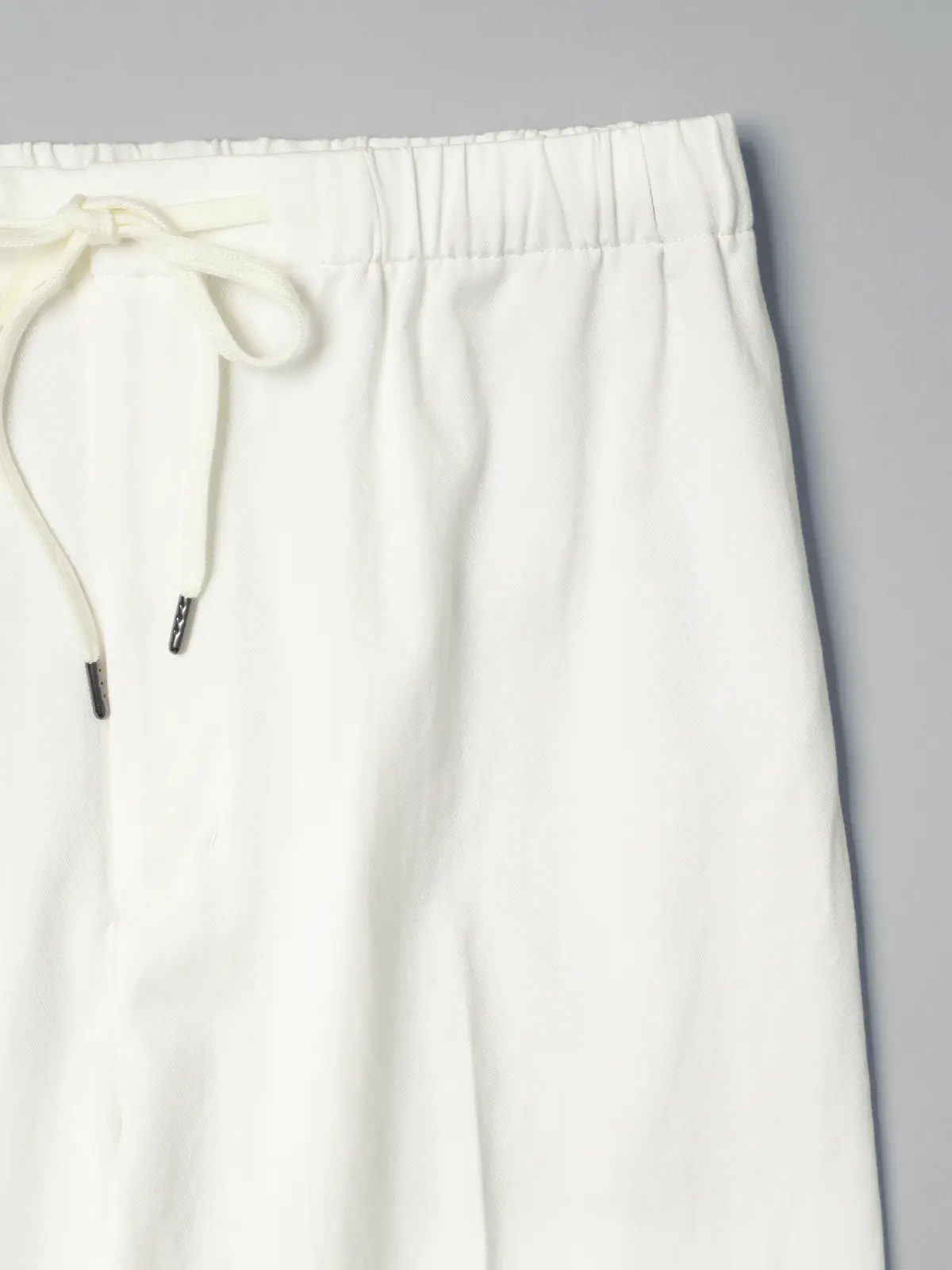 GOOVI／イージーパンツ／リヨセルコットンチノクロス／無地 ホワイト 1