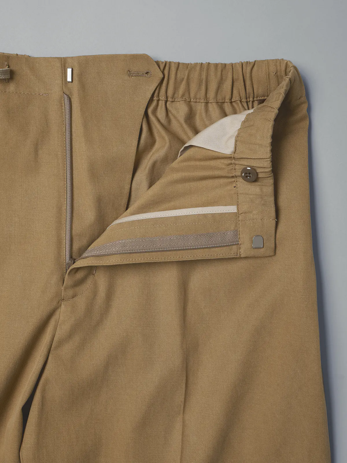 GOOVI／イージーパンツ／リヨセルコットンチノクロス／無地 ベージュ 1