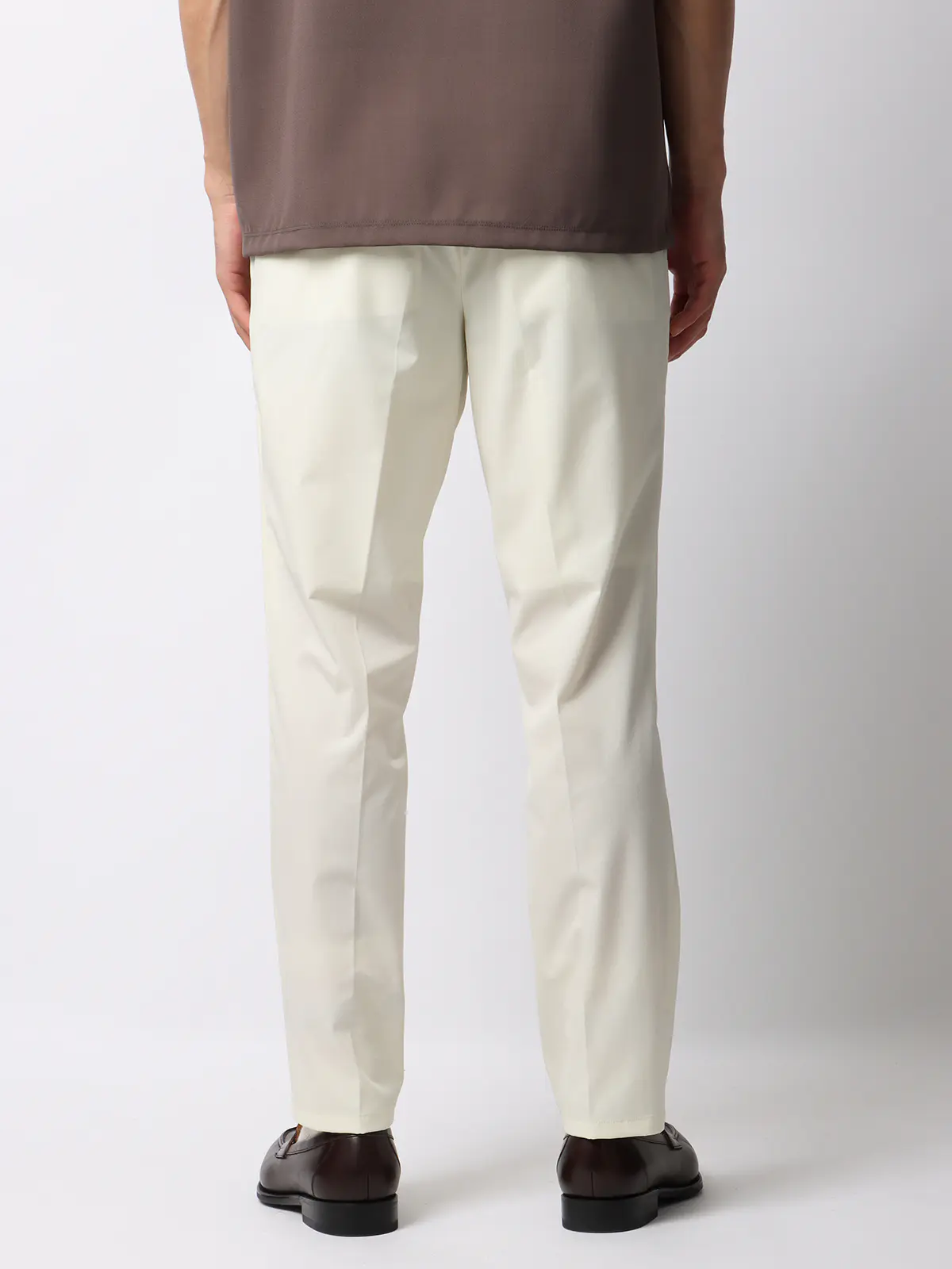 みんなのパンツ／イージーテーパードパンツ／ウォッシャブル／ストレッチ／裾上げ済み ホワイト S