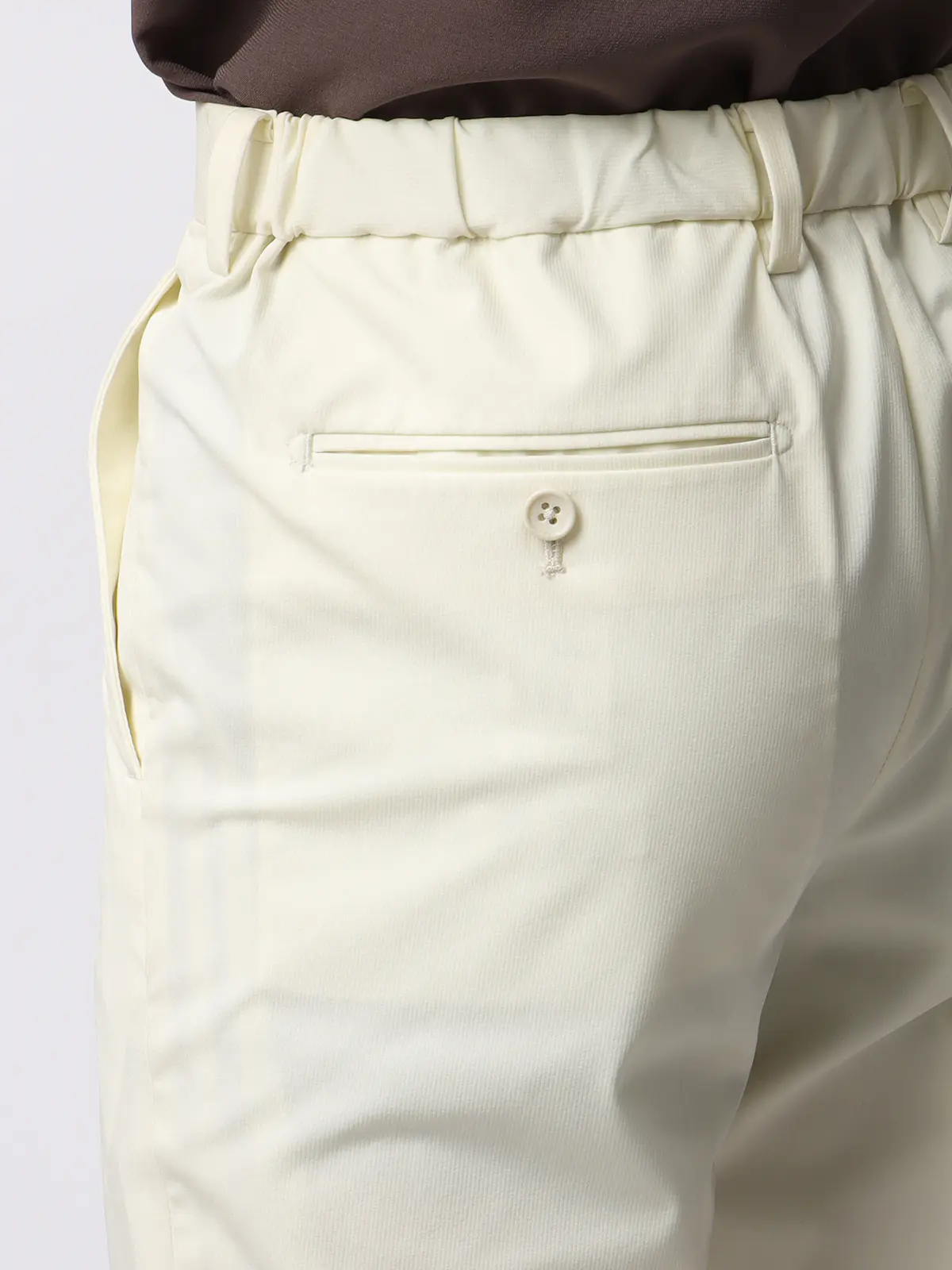 みんなのパンツ／イージーテーパードパンツ／ウォッシャブル／ストレッチ／裾上げ済み ホワイト S