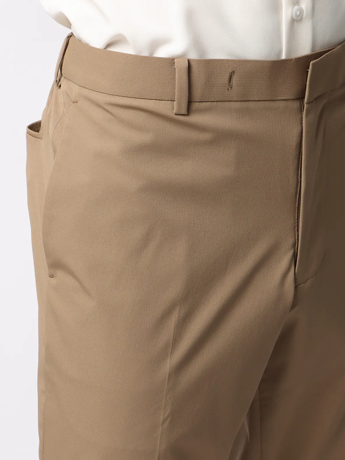 みんなのパンツ／イージーテーパードパンツ／ウォッシャブル／ストレッチ／裾上げ済み ベージュ S