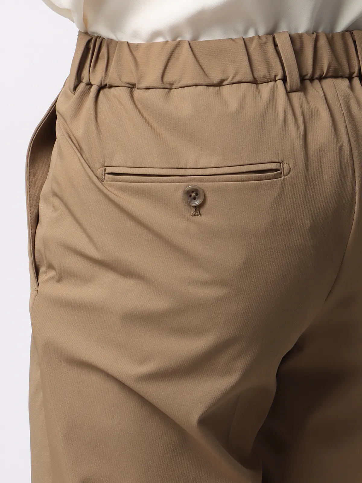 みんなのパンツ／イージーテーパードパンツ／ウォッシャブル／ストレッチ／裾上げ済み ベージュ S