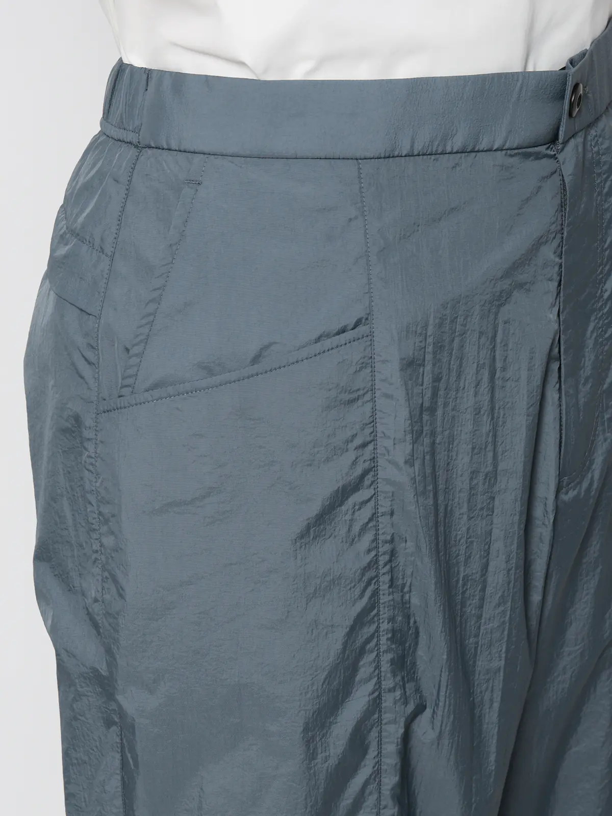 FLAT/イージーパンツ/ウォッシャブル/UVカット/軽量/ナイロンワッシャー/無地/裾上げ済み ブルー M