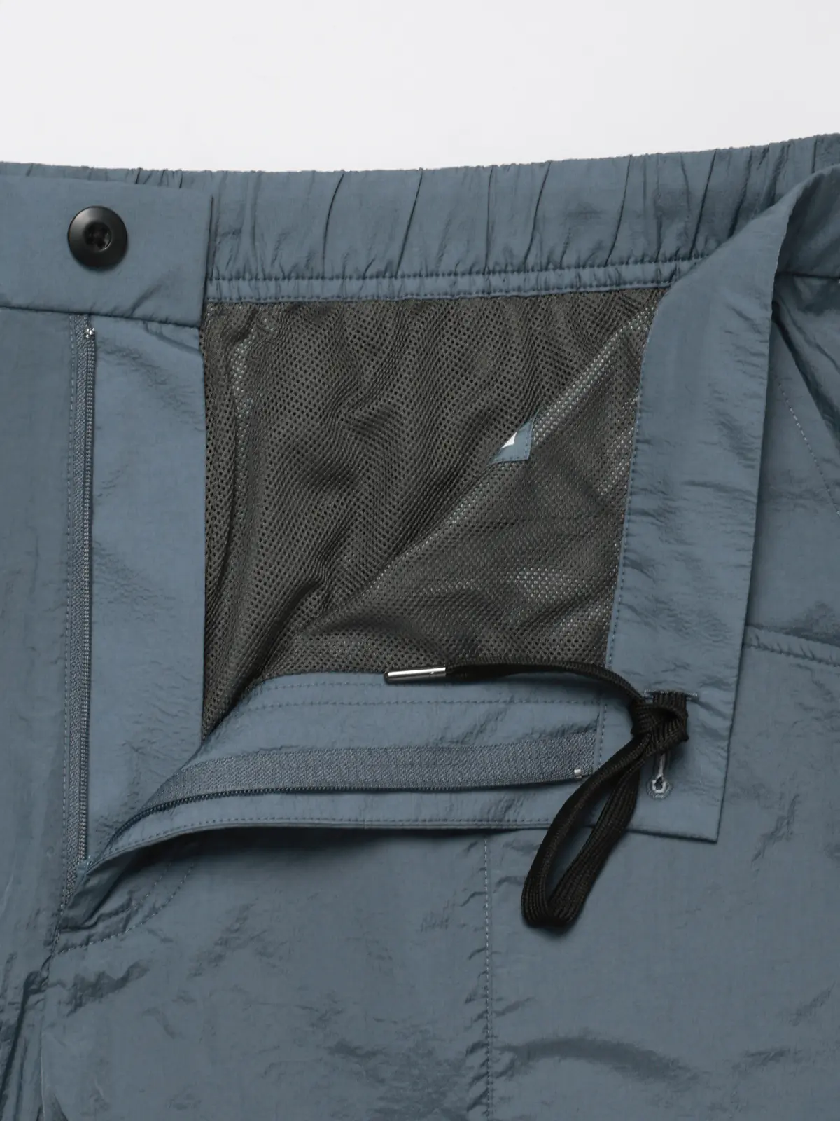 FLAT/イージーパンツ/ウォッシャブル/UVカット/軽量/ナイロンワッシャー/無地/裾上げ済み ブルー M