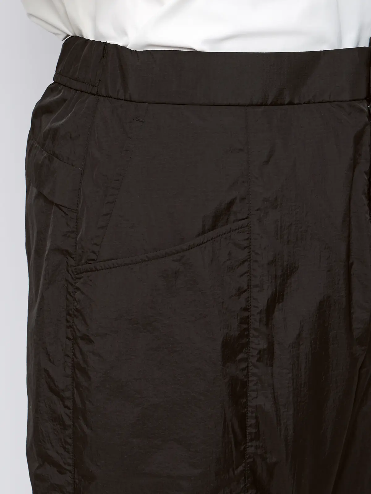 FLAT／イージーパンツ／ウォッシャブル／UVカット／軽量／ナイロンワッシャー／無地／裾上げ済み ブラック M