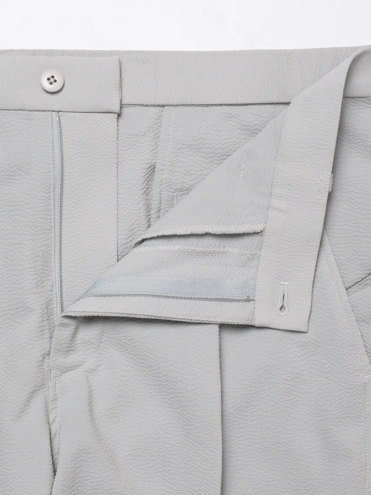 FLAT/タックハーフパンツ/ウォッシャブル/ストレッチ/ドライシアサッカー/無地/裾上げ済み ライトグレー M