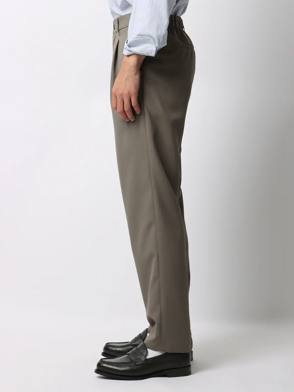 オフィパック/タックテーパードパンツ/ストレッチ/吸水速乾/ウールライクトロピカル/裾上げ済み ベージュ S