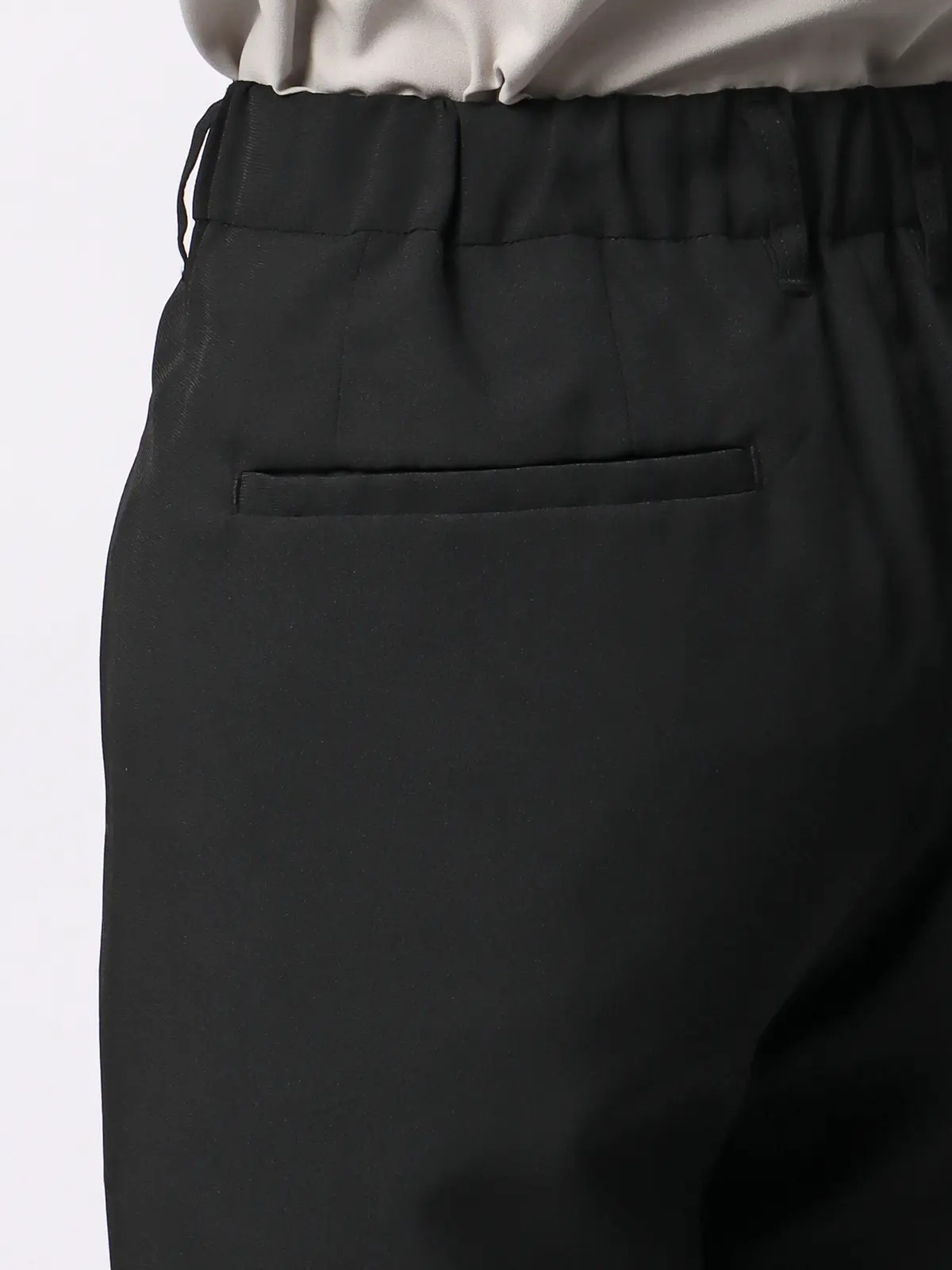 オフィパック/タックテーパードパンツ/ストレッチ/吸水速乾/ウールライクトロピカル/裾上げ済み ブラック S