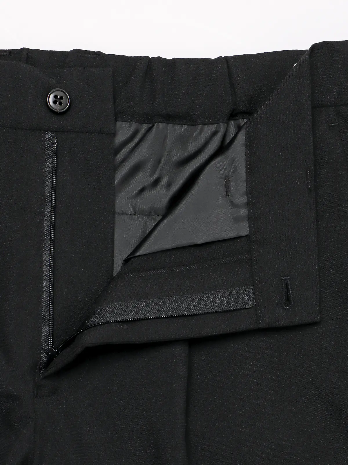 オフィパック/タックテーパードパンツ/ストレッチ/吸水速乾/ウールライクトロピカル/裾上げ済み ブラック S