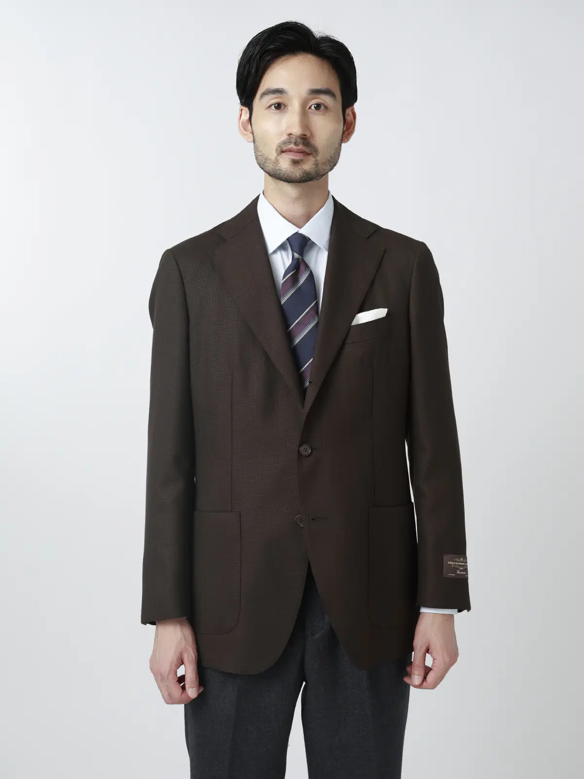 ジャケット/CANONICO/ウールメッシュ/織柄/TR27 ブラウン 体型(DROP):普通 6DROP(A体),身長:160cm