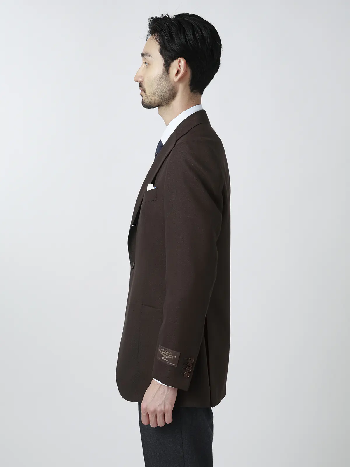 ジャケット/CANONICO/ウールメッシュ/織柄/TR27 ブラウン 体型(DROP):普通 6DROP(A体),身長:160cm