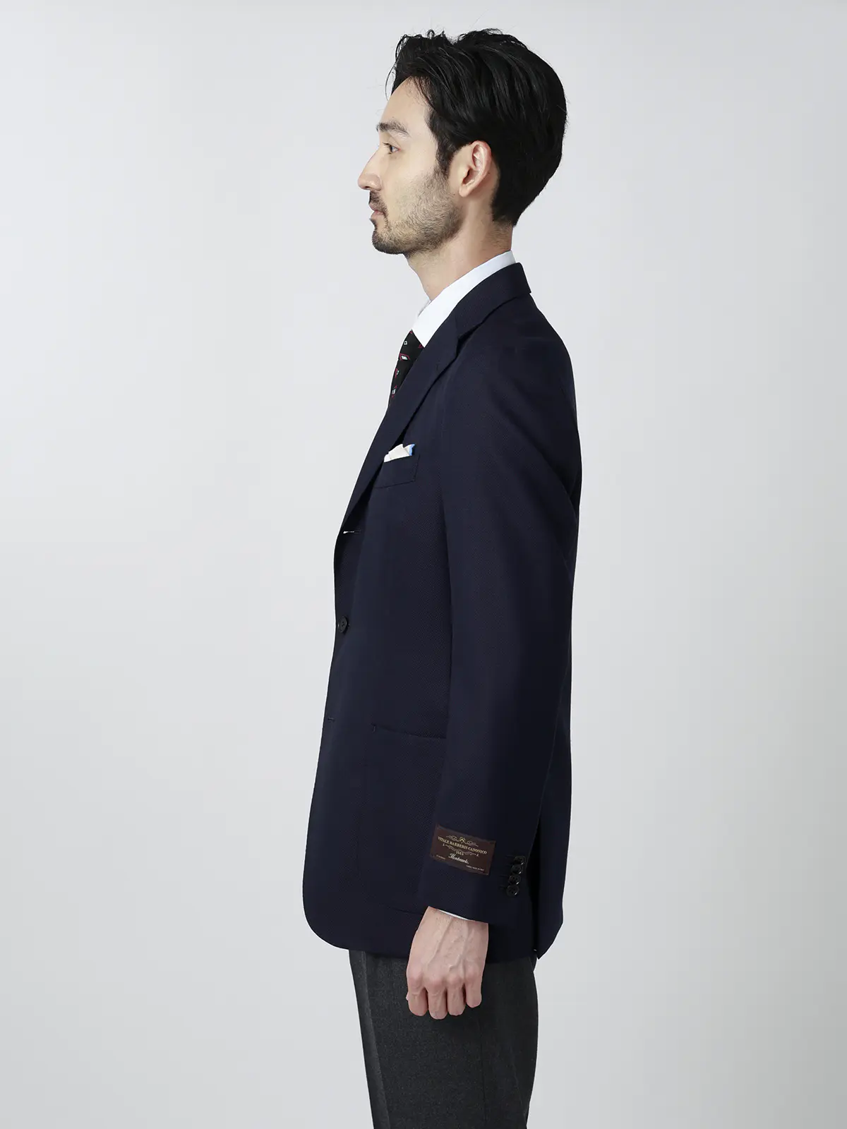 ジャケット/CANONICO/ウールメッシュ/織柄/TR27 ネイビー 体型(DROP):普通 6DROP(A体),身長:160cm