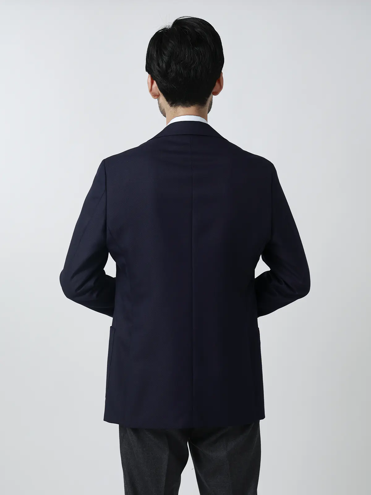 ジャケット/CANONICO/ウールメッシュ/織柄/TR27 ネイビー 体型(DROP):普通 6DROP(A体),身長:160cm