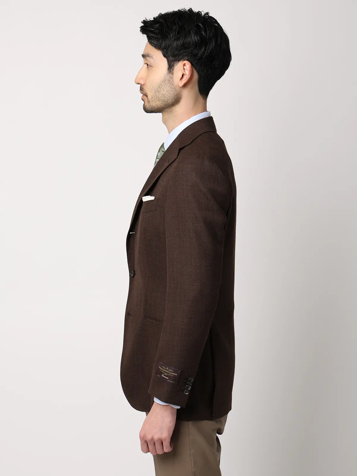 ジャケット／CANONICO／ウールメッシュ／織柄／TR27 ブラウン 体型（DROP):普通　6DROP(A体),身長:160cm