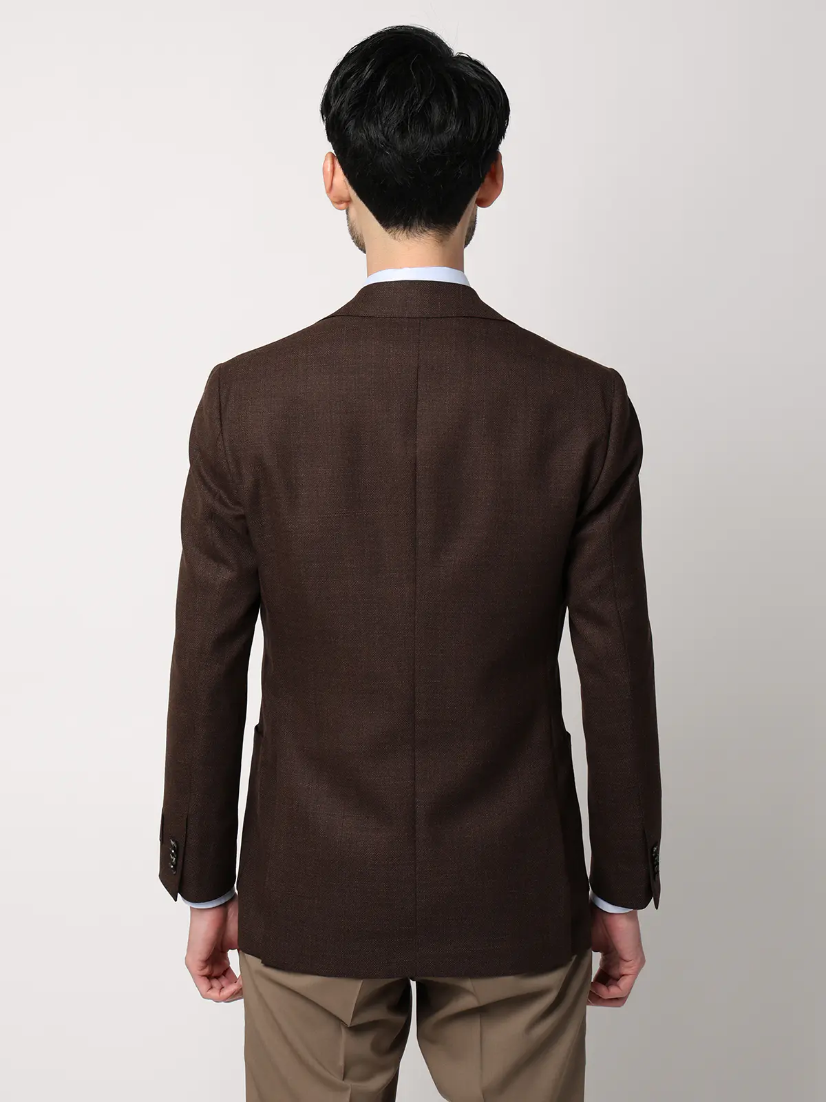 ジャケット／CANONICO／ウールメッシュ／織柄／TR27 ブラウン 体型（DROP):普通　6DROP(A体),身長:160cm