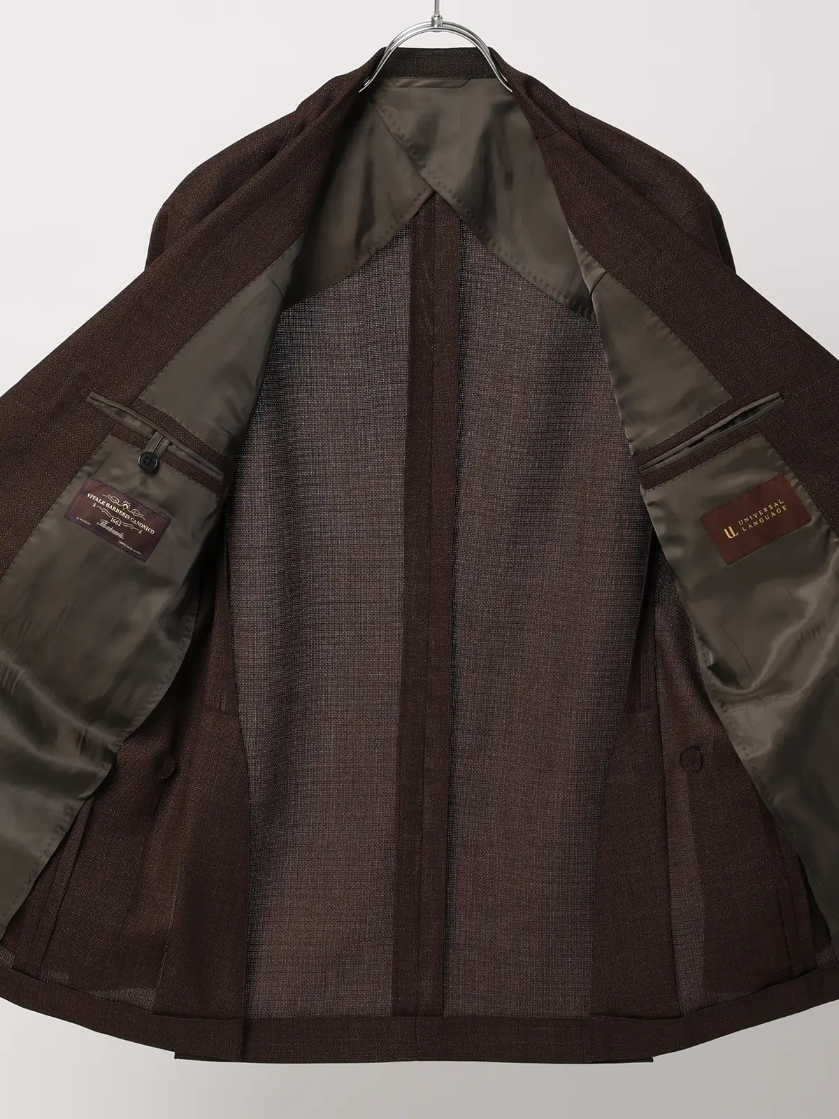 ジャケット／CANONICO／ウールメッシュ／織柄／TR27 ブラウン 体型（DROP):普通　6DROP(A体),身長:160cm