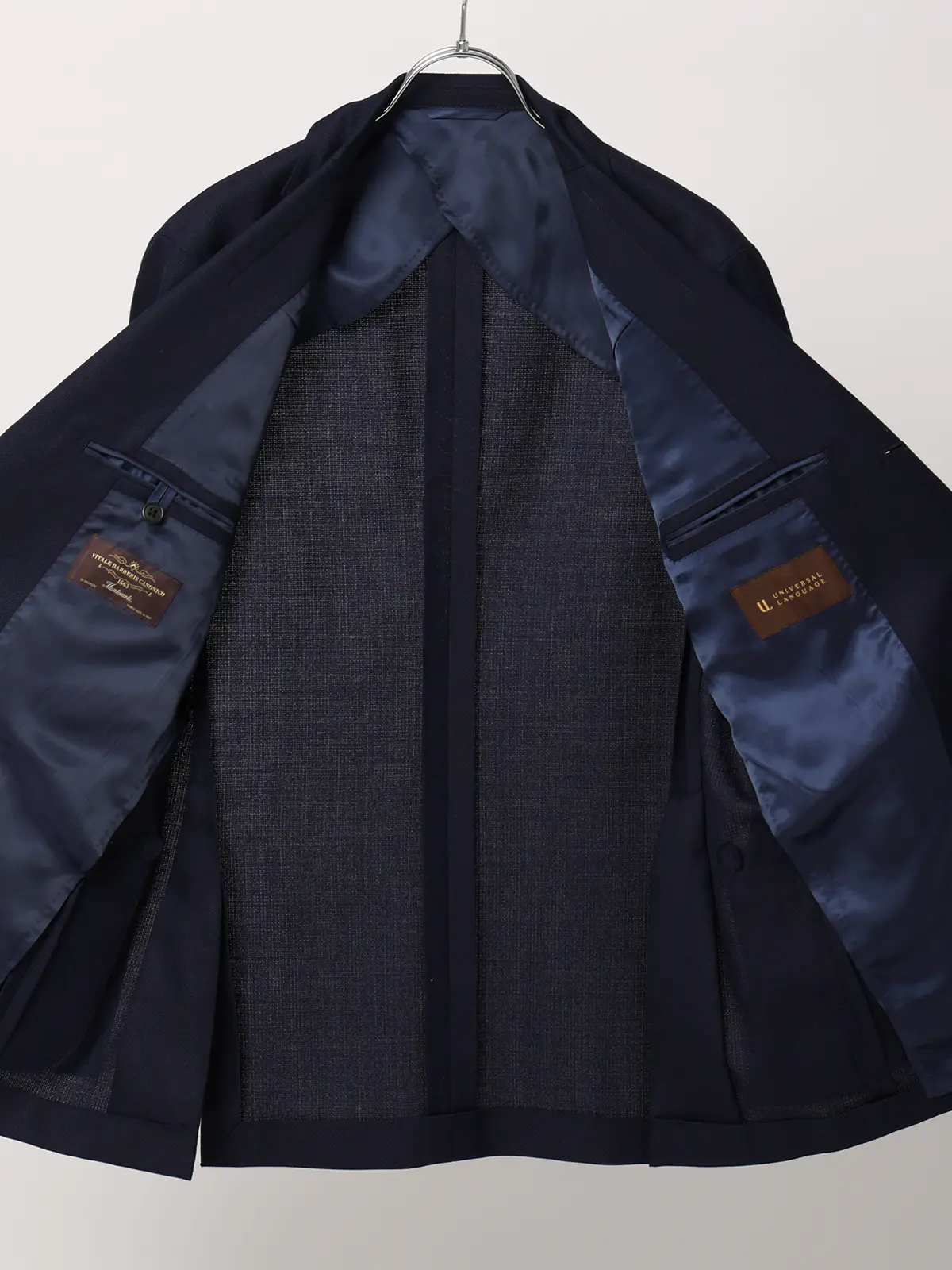 ジャケット／CANONICO／ウールメッシュ／織柄／TR27 ネイビー 体型（DROP):普通　6DROP(A体),身長:160cm