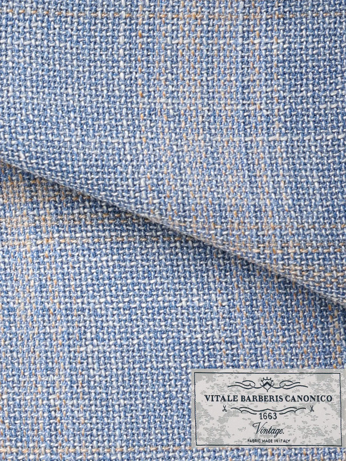 ジャケット／CANONICO／Vintage／ウールシルクリネン／オーバーチェック／TR27 サックス 体型（DROP):普通　6DROP(A体),身長:180cm