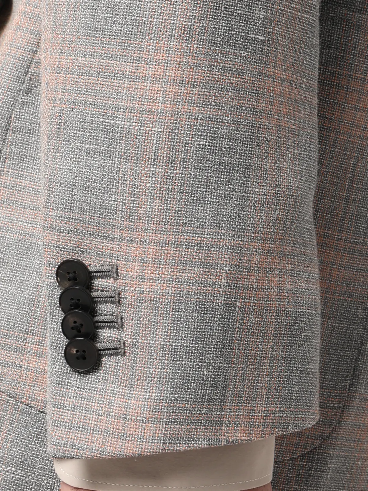 ジャケット／CANONICO／Vintage／ウールシルクリネン／オーバーチェック／TR27 ライトグレー 体型（DROP):普通　6DROP(A体),身長:160cm