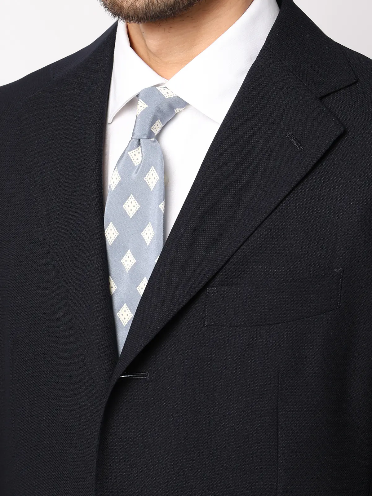 ジャケット／ウォッシャブル／ウールポリエステル／無地／TR27 ネイビー 体型（DROP):普通　6DROP(A体),身長:160cm