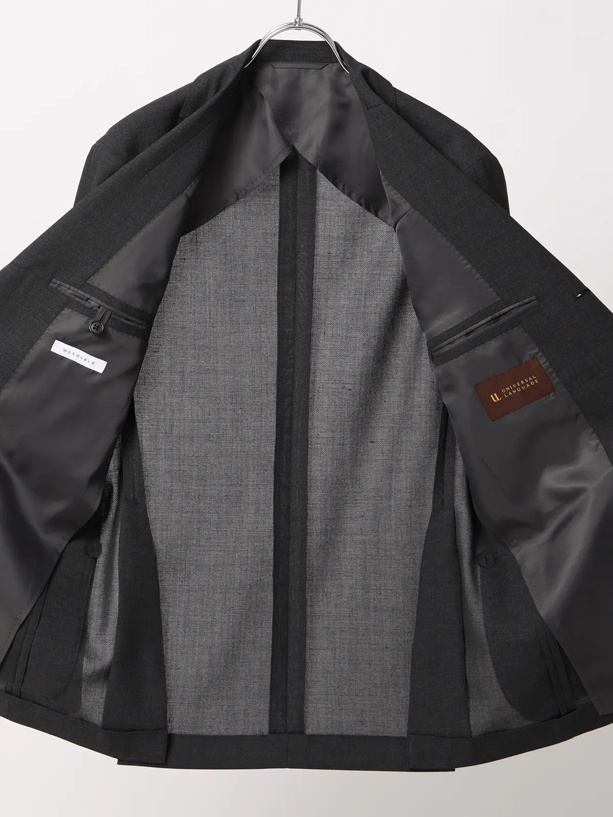 ジャケット/ウォッシャブル/ウールポリエステル/無地/TR27 グレー 体型(DROP):ややがっしり 4DROP(AB体),身長:175cm